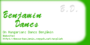benjamin dancs business card